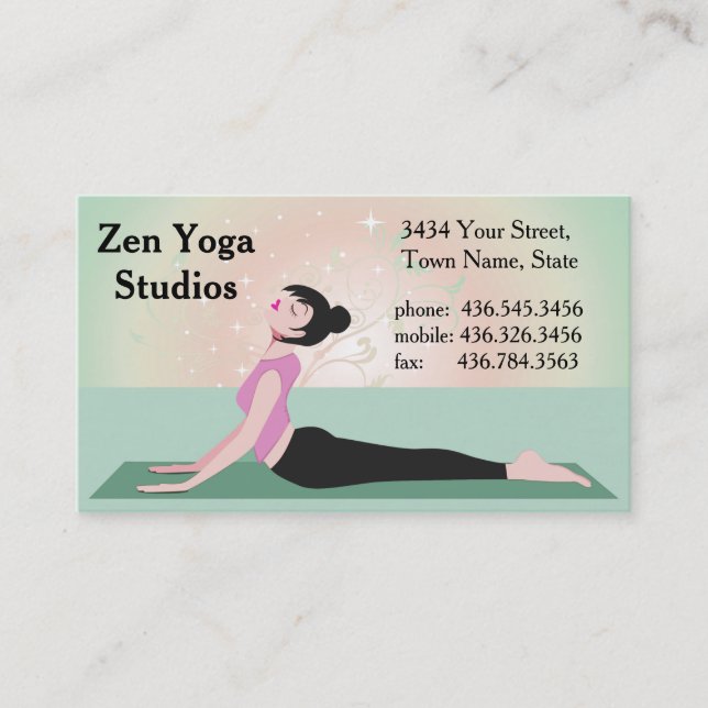 Zen Yoga - ver2 - Instruktör eller utbildare Visitkort (Framsida)