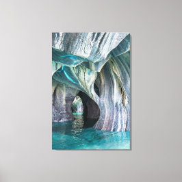 ZENAH | Glacial Blue Reflections - Abstract Marble Canvastryck