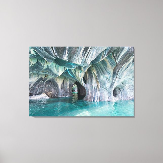 ZENAH | Glaciala Blå Reflektioner - Abstrakt Marmo Canvastryck (Framsida)