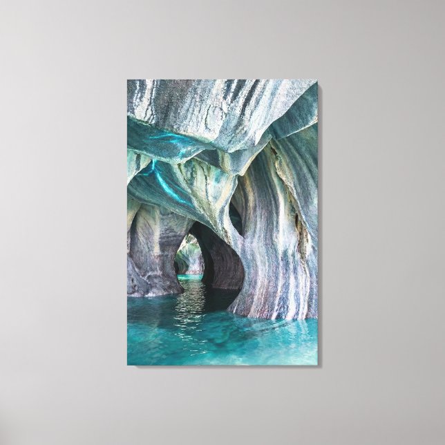 ZENAH | Glaciala blå reflektioner - Abstrakt marmo Canvastryck (Framsida)