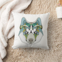 Zenart Patterned Husky Hund Blue Husky Ansikte