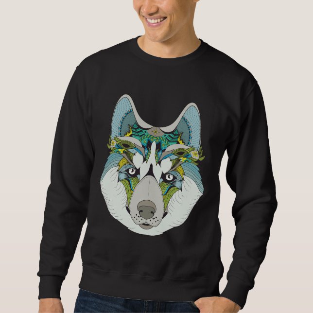 Zenart Patterned Husky Lång Ärmad Tröja (Framsida)