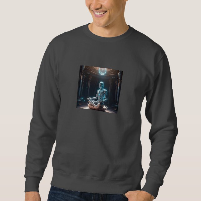 ZenBot – AI Meditation Long Sleeve Lång Ärmad Tröja (Framsida)