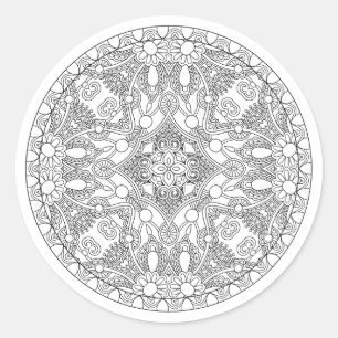 Zendala design runt klistermärke