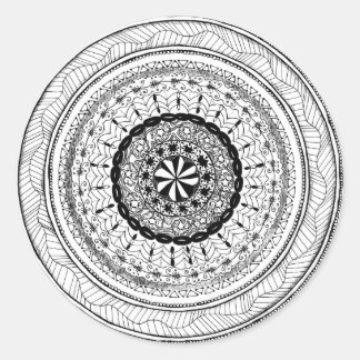 Zendala "Meer" Round Sticker Runt Klistermärke