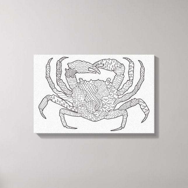 Zendoodle Crab 6 Canvastryck (Framsida)
