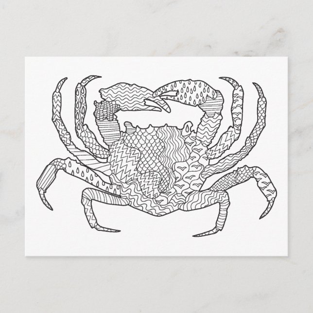 Zendoodle Crab Vykort (Framsida)