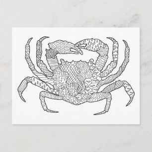 Zendoodle Crab Vykort
