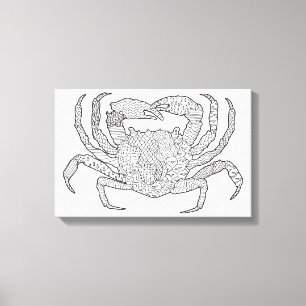 Zendoodle krabba 6 canvastryck
