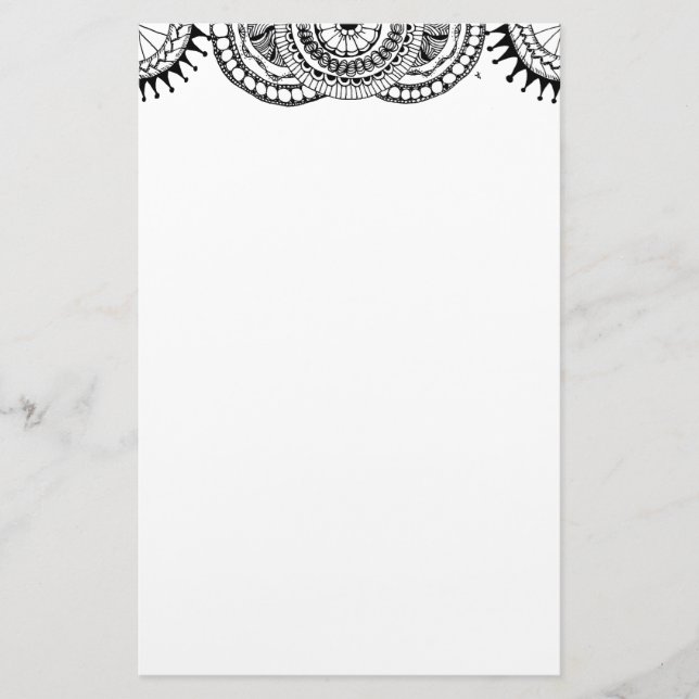Zendoodle mandala header 1 brevpapper (Framsida)
