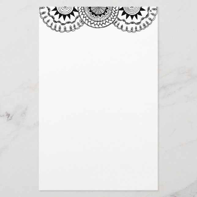 Zendoodle mandala header 4 brevpapper (Framsida)