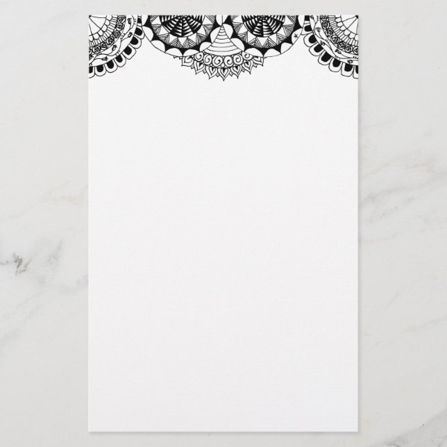 Zendoodle mandala header 5 brevpapper (Framsida)