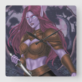 Zendyr i skogen fyrkantig klocka