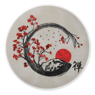 Zenen Enso cirklar och Sakura grenar Knopp