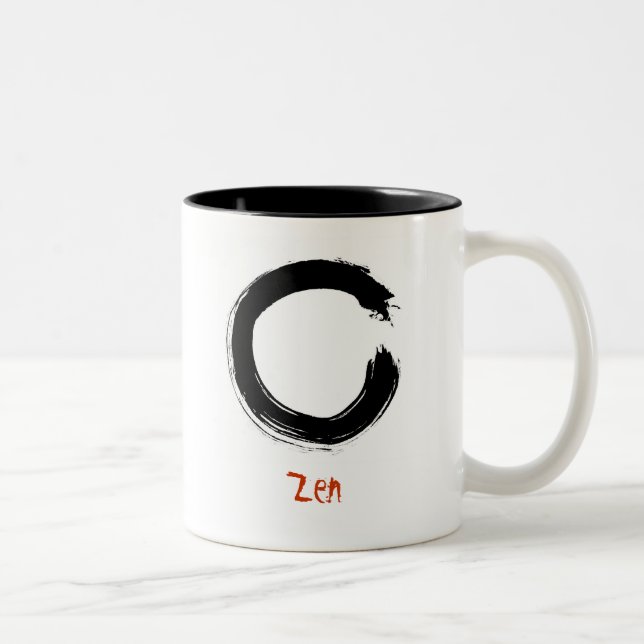 Zenen Enso (zenen cirklar), borstar målning Två-Tonad Mugg (Höger)