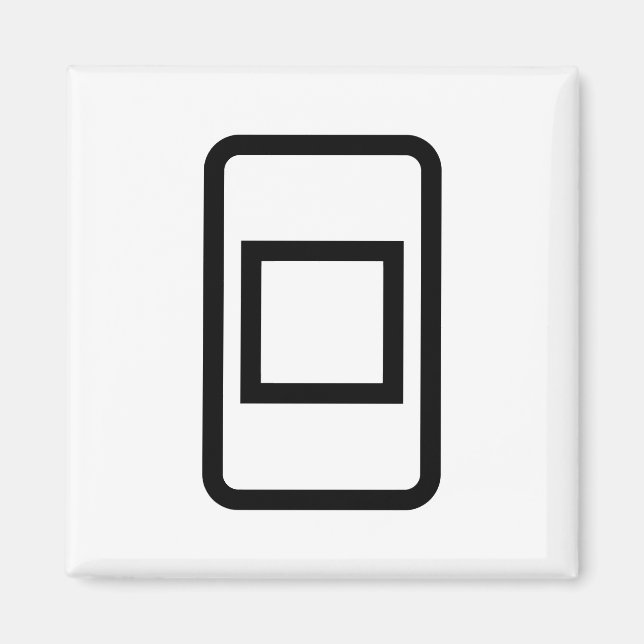 Zener Card | Ofylld kvadrat Magnet (Framsidan)