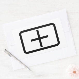 Zener Card Plus-tecken Rektangulärt Klistermärke