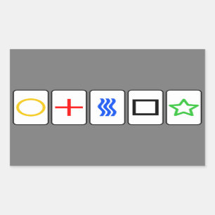 Zener Cards klistermärken - grå färg