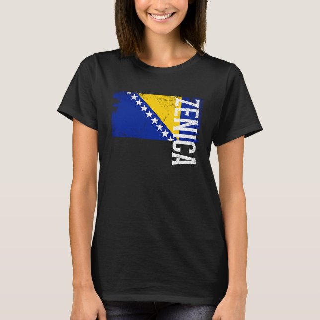 Zenica Bosnia Flag For Bosnian Men Women Kids  1 T Shirt (Framsida)