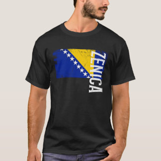 Zenica Bosnien Flagga För Bosniska Män Kvinnor Bar T Shirt