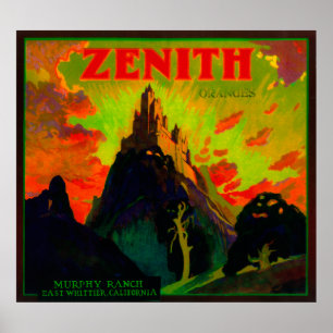Zenit orange LabelWhittier, CA Poster