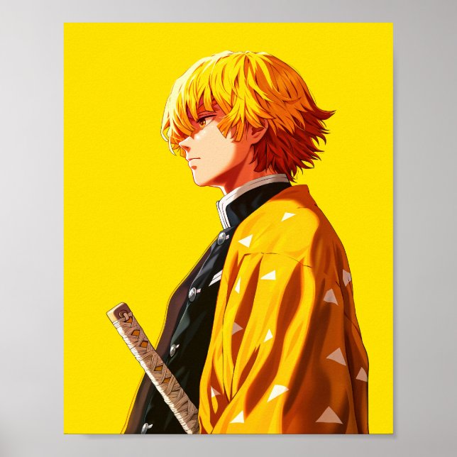 "Zenitsu Agatsuma - Thunder Breathing Demon Sayer Poster (Framsidan)