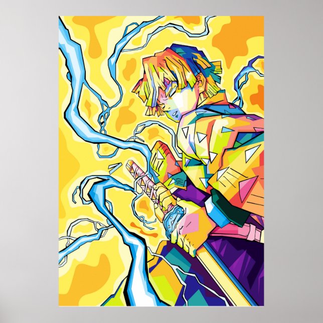 zenitsu demon slayer poster (Framsidan)