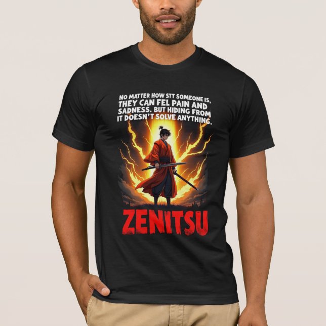 Zenitsu inspirerade anime t-shirt (Framsida)