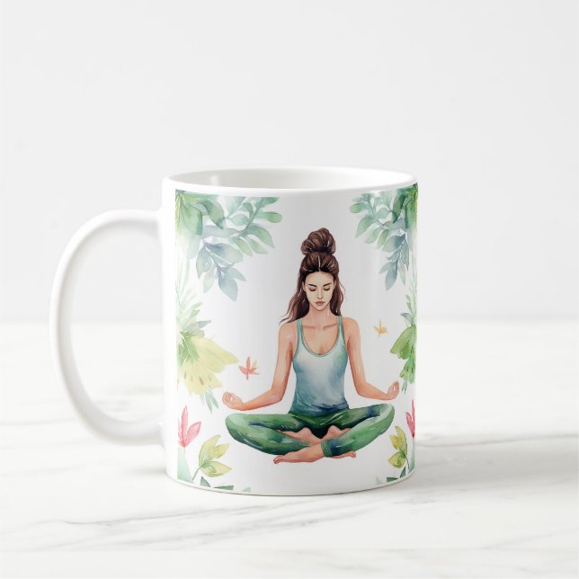 Zenkoffekoppar med yogamönster kaffemugg (Vänster)