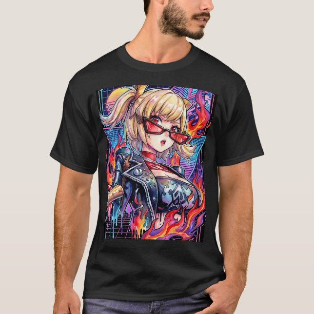 Zenless Zone Zero Burnice Vit Eld Anomali Bartende T Shirt (Framsida)