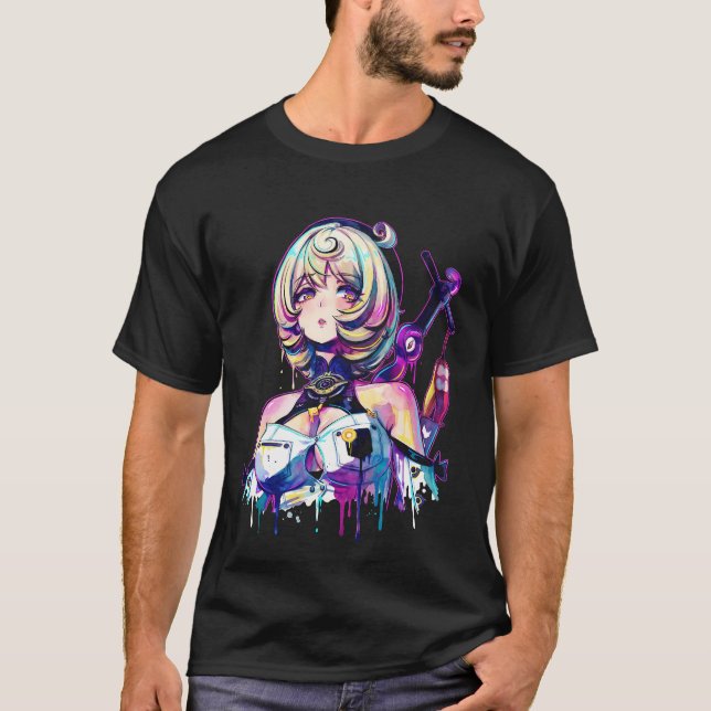 Zenless Zone Zero Yidhari Murphy Vaporwave Estetik T Shirt (Framsida)