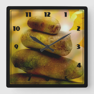 Zenmeditationstenar Fyrkantig Klocka