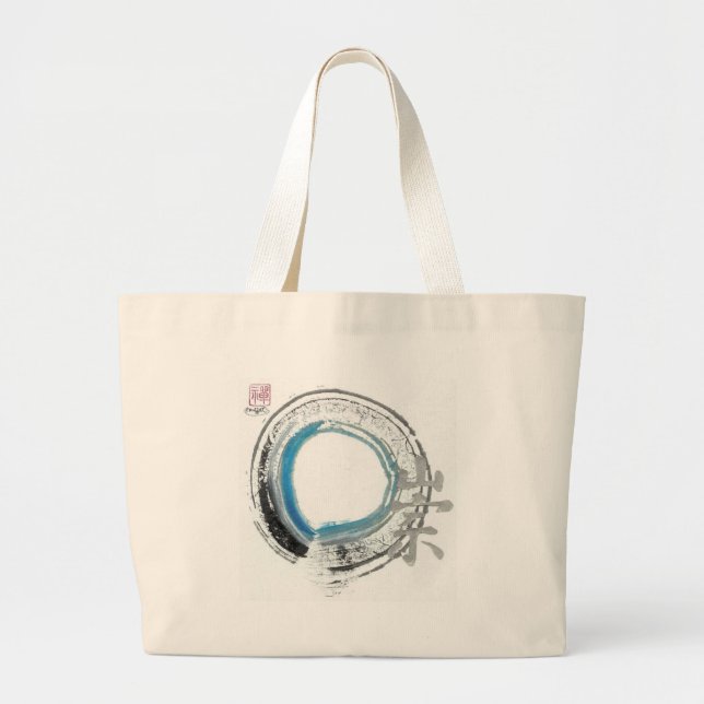 Zenpietet, Enso [blått, svarten, silver tonar], Jumbo Tygkasse (Framsidan)