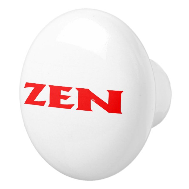 Zenröd, vit keramisk knopp (Höger)