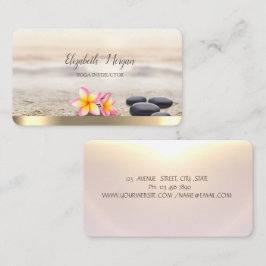 Zenstenar,Blommor,Guld Yoga Visitkort