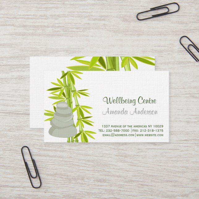 Zenstenar och bambu visitkort (Fram/Back In Situ)