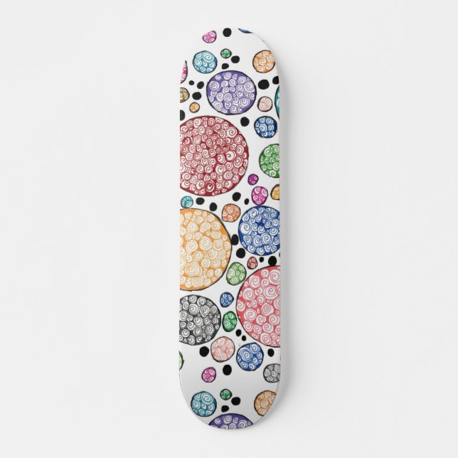 Zentangle circles pattern mini skateboard bräda 18,5 cm (Framsida)