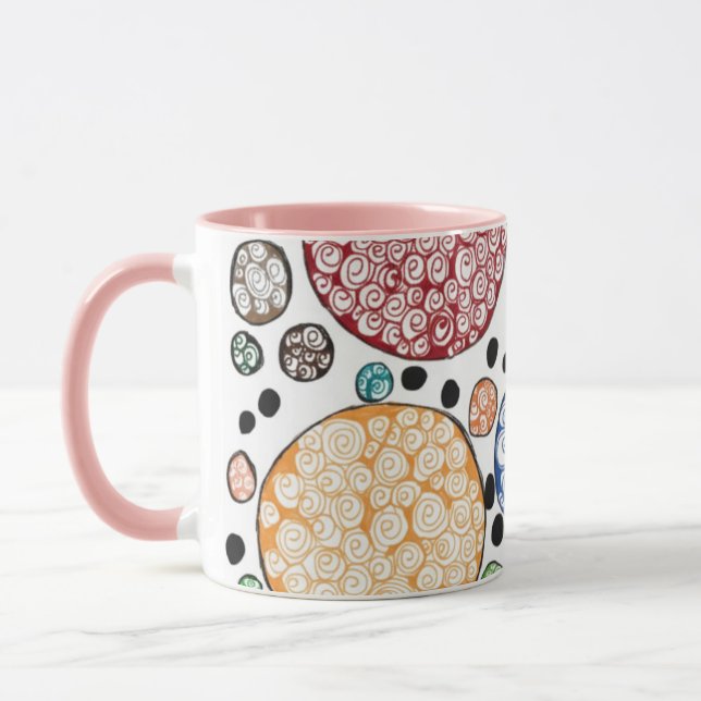 Zentangle circles pattern mugg (Vänster)