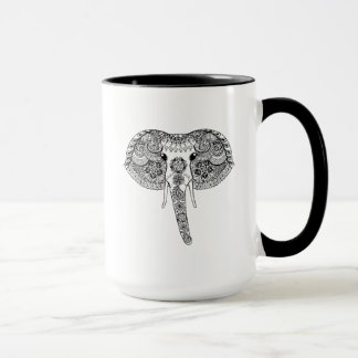 Zentangle inspirerade den indiska elefanten mugg