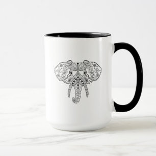 Zentangle inspirerade elefanten mugg