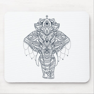 Zentangle inspirerade elefanten musmatta