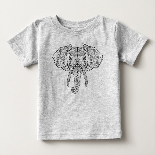 Zentangle inspirerade elefanten tröja (Framsida)
