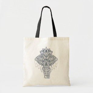 Zentangle inspirerade elefanten tygkasse