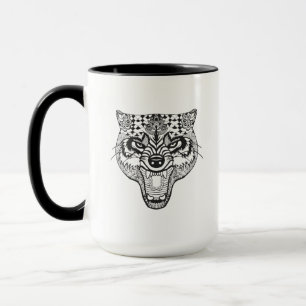 Zentangle inspirerade vargen mugg