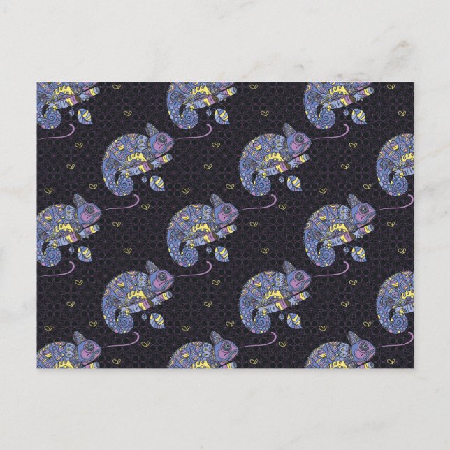 Zentangle Lizard Vykort (Framsida)