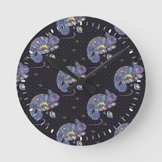 Zentangle ödla rund klocka (Framsida)