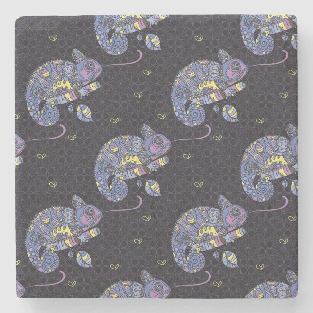 Zentangle ödla stenunderlägg (Framsidan)