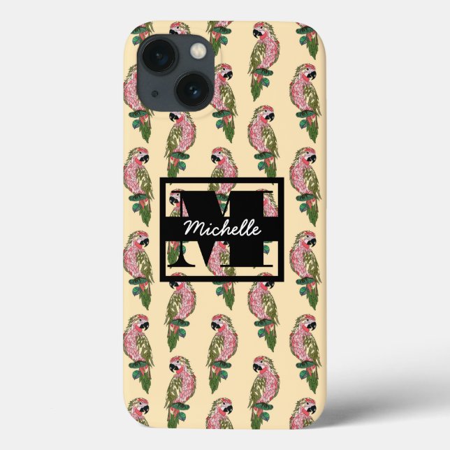 Zentangle Stil Parrots | Monogram (Baksida)