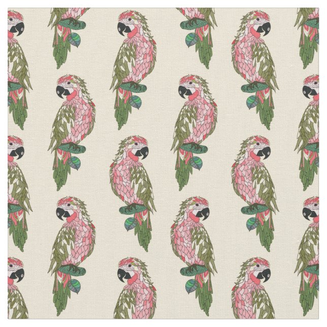 Zentangle stilpapegojor tyg (Närbild)