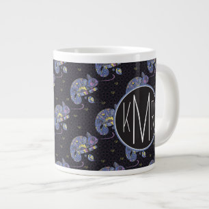 Zentangulär ödla Monogram Jumbo Mugg